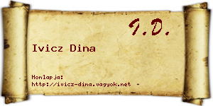 Ivicz Dina névjegykártya
